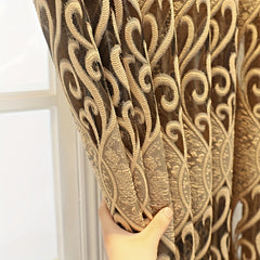 Vintage European Coffee Curtain Hollow Window Sunshade