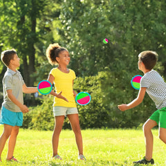 Kids Ball Toss & Catch Game Set with Sticky Balls & Racket Launcher