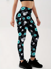 Skull Graphic Yoga Leggings for Women