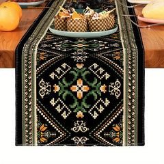 Bohemia Geometry Table Runner Linen for Holiday Party Decor