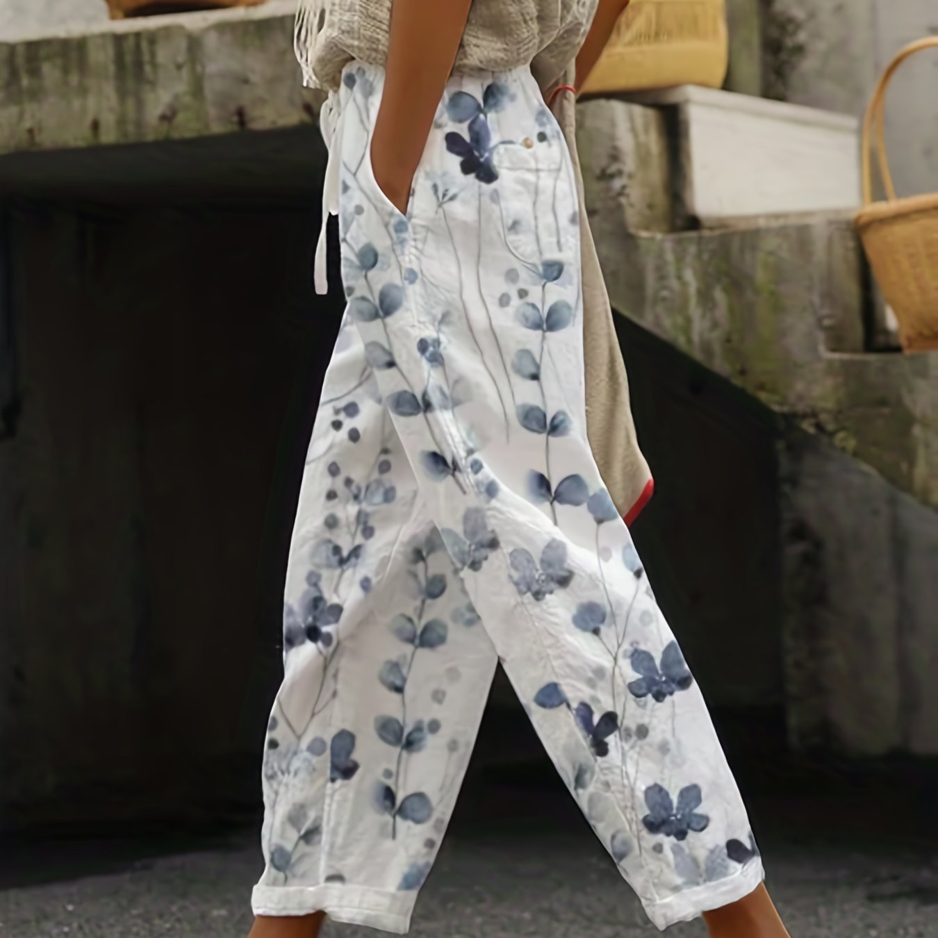 Floral Print Pants Casual Random Women's Clothing