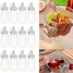 4pcs Portable Seasoning Bottle Squeeze Kitchen Salad Bottle for Outdoor Camping