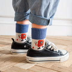 Stylish Robot Letter Striped Socks for All Seasons