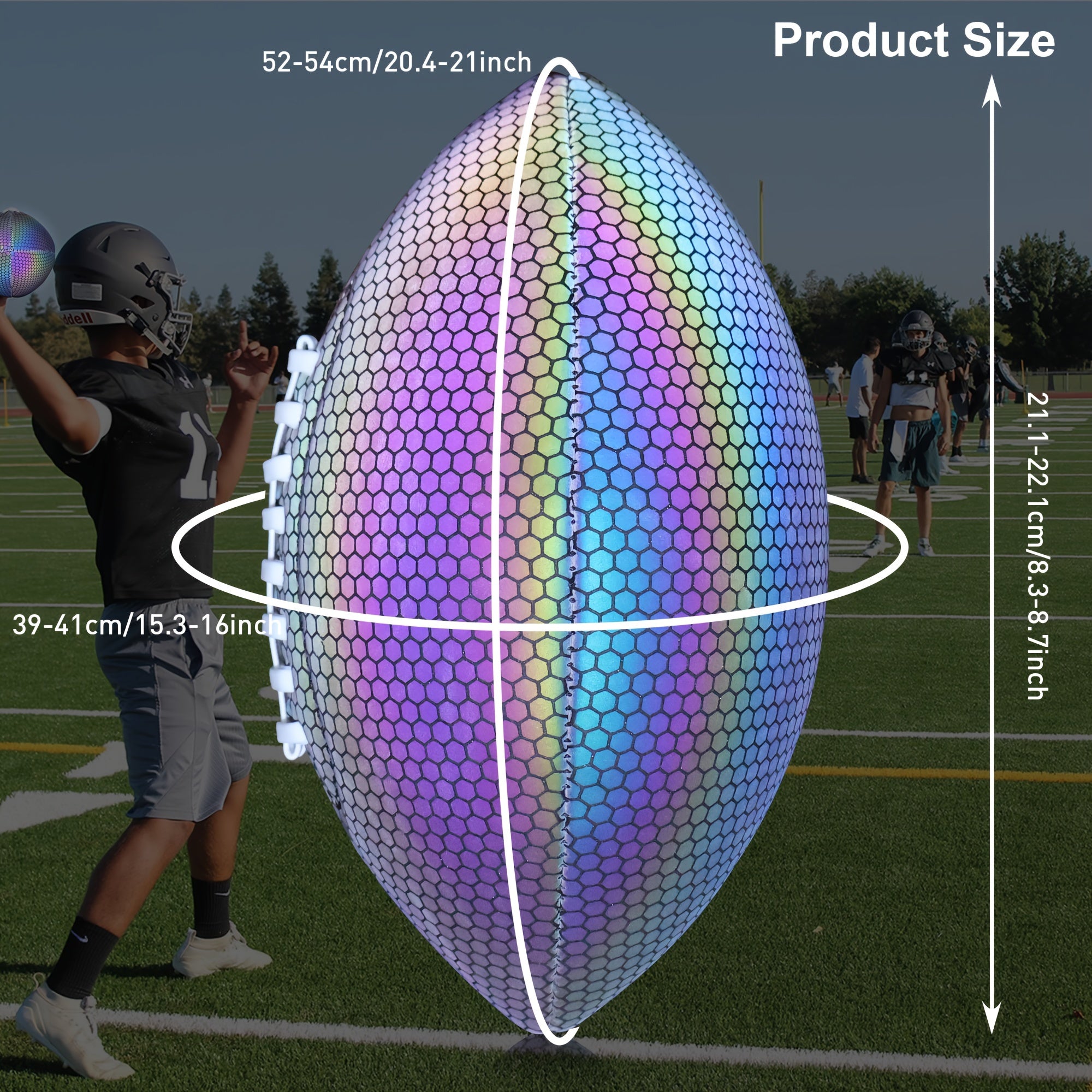 American Football Holographic Reflective No 3 Rugby for Training