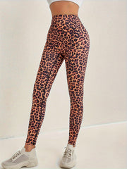 Leopard Print High Waist Workout Leggings For Women