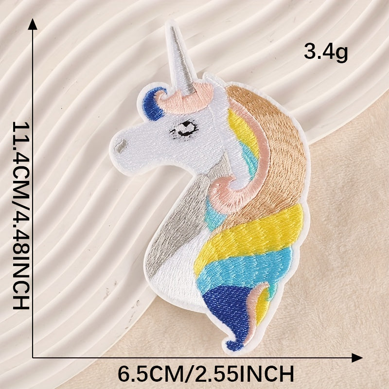 2pcs Unicorn Iron On Patches Sew On Embroidered Applique Repair Patch DIY