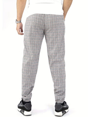 Vintage Plaid Casual Pants Men's Slacks Business Banquet