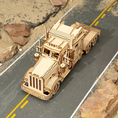 DIY Wooden Steam Train Car Assembly Model Kit Adult Building Block Gift