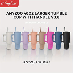 Anyzoo 40oz Ice Tyrant Cup Macaron Water Bottle With Lid & Straw
