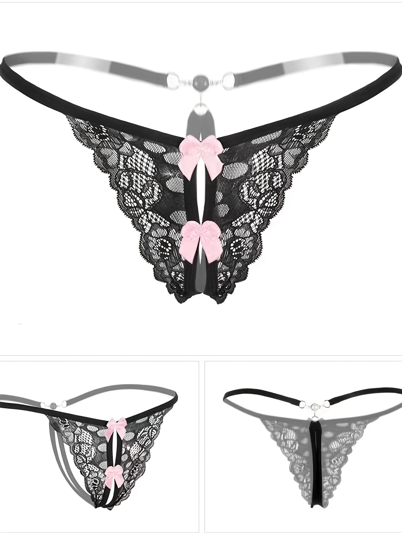 4pcs Sexy Lace Mesh Thongs Low Waist Sheer Lingerie