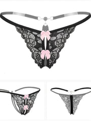 4pcs Sexy Lace Mesh Thongs Low Waist Sheer Lingerie