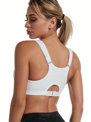 Zipper Wireless Sports Bra Comfortable & Supportive Push Up Yoga Fitness Tank