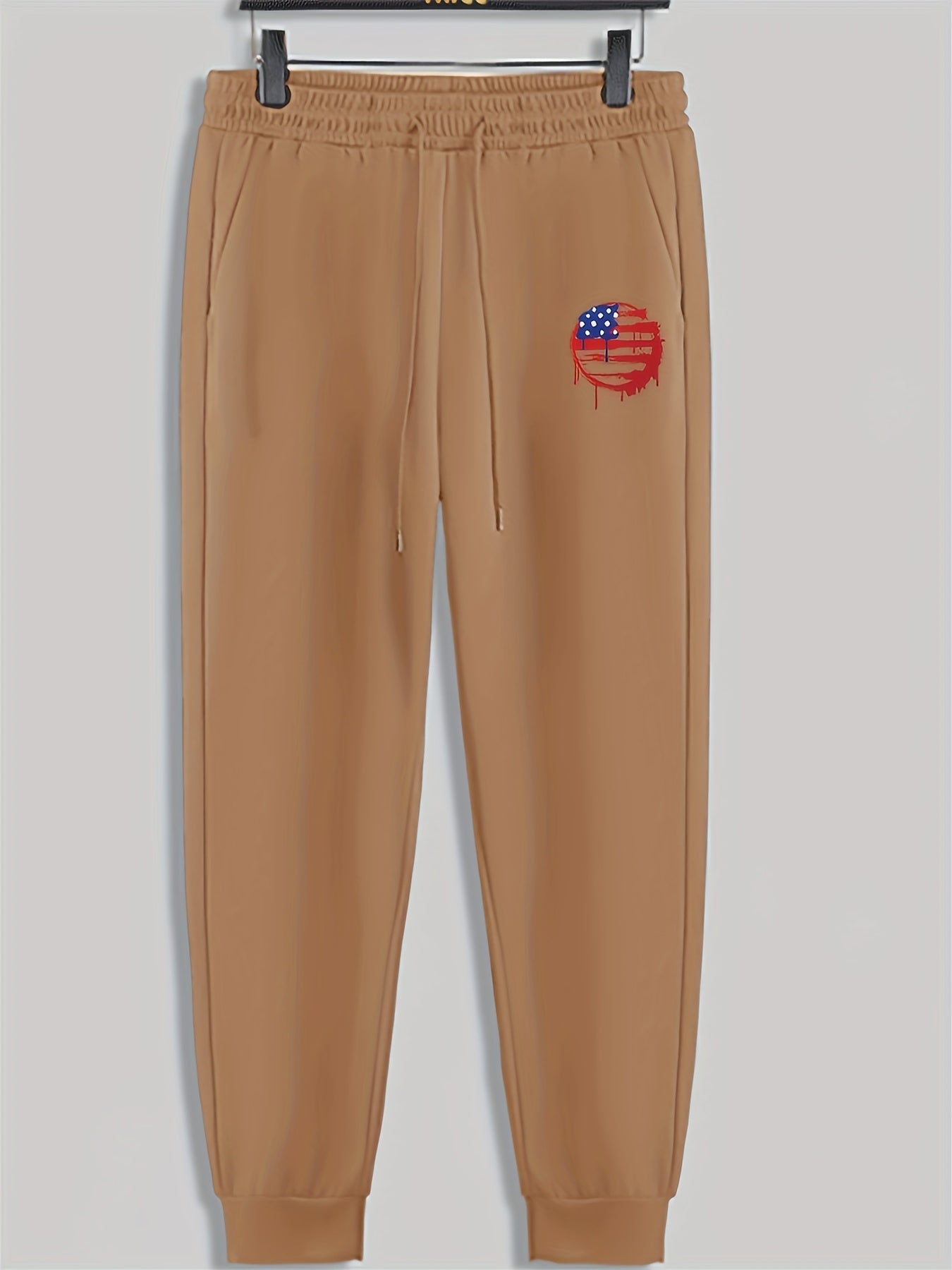 Red Lines Dots Print Men's Pants Drawstring Sweatpants