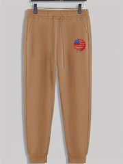 Red Lines Dots Print Men's Pants Drawstring Sweatpants