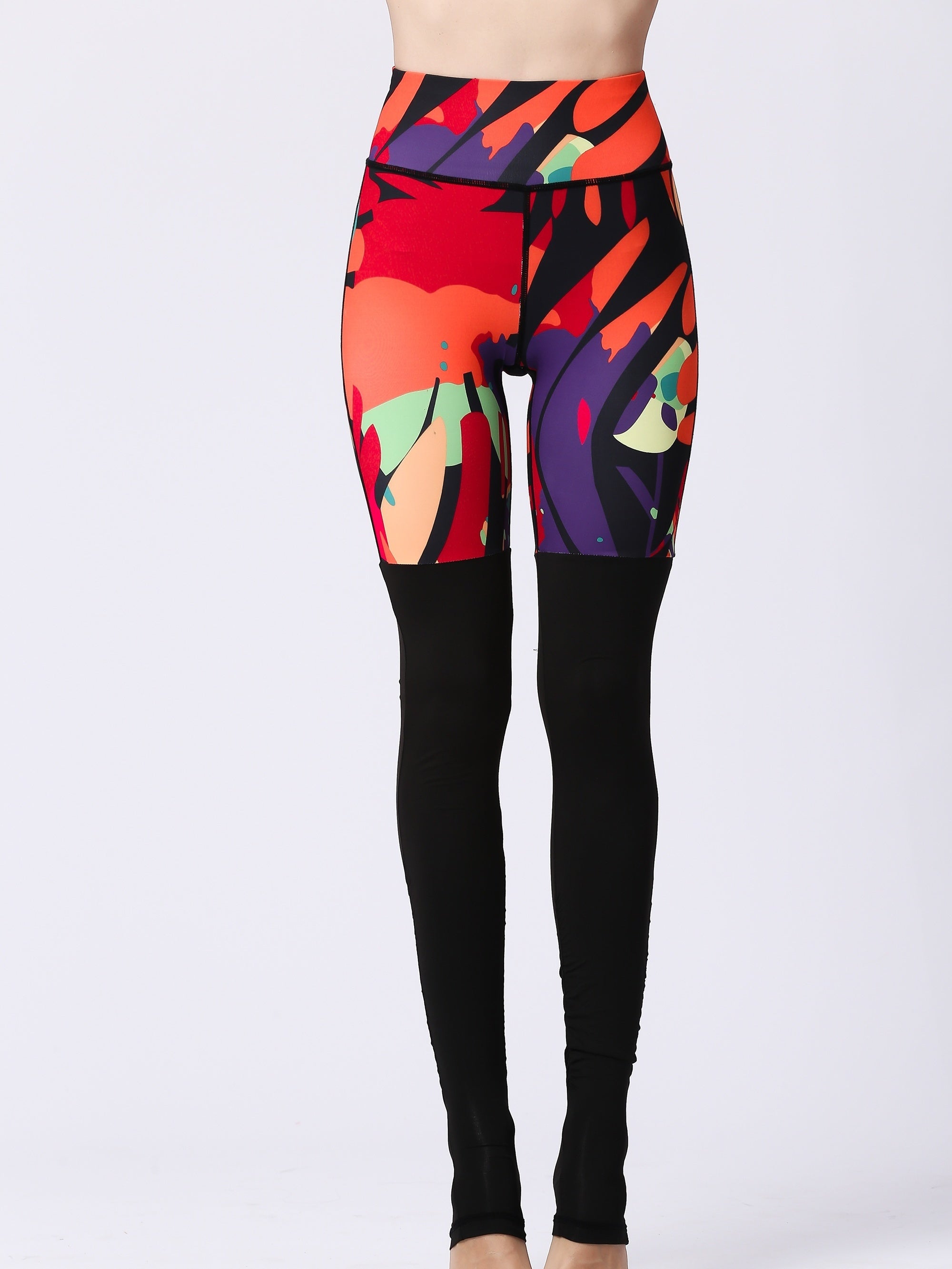 Colorblock High Waist Yoga Pants Slim Fit Butt Lifting