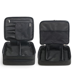 Large Capacity Double Layer Makeup Bag for Travel Portable Cosmetic Bag