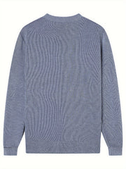 Men's Stretch Thermal Round Neck Sweater for Autumn Winter