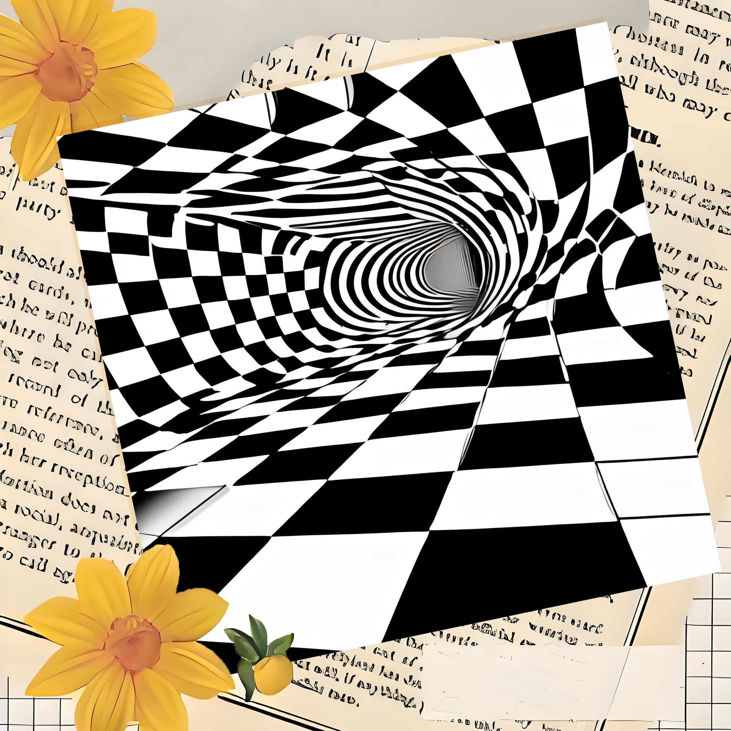 Illusionary Block Adult Coloring Book 24 Pages Single Sided Print for Relaxation