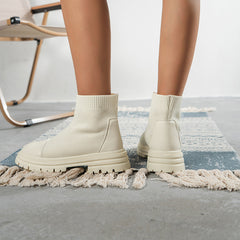 Women's Knit Platform Slip On Sock Boots