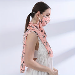 Animal Print Pink Scarf Women Casual Face Mask Dustproof Cover
