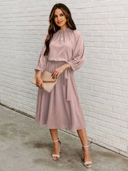 Ruched Long Sleeve Party Midi Dress Women's Clothing