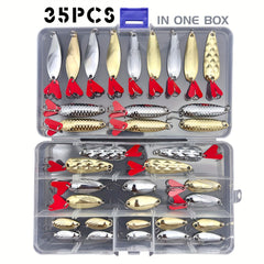 Metal Spoon Fishing Lures Kit - Spinner Baits With Box - Fishing Tackle