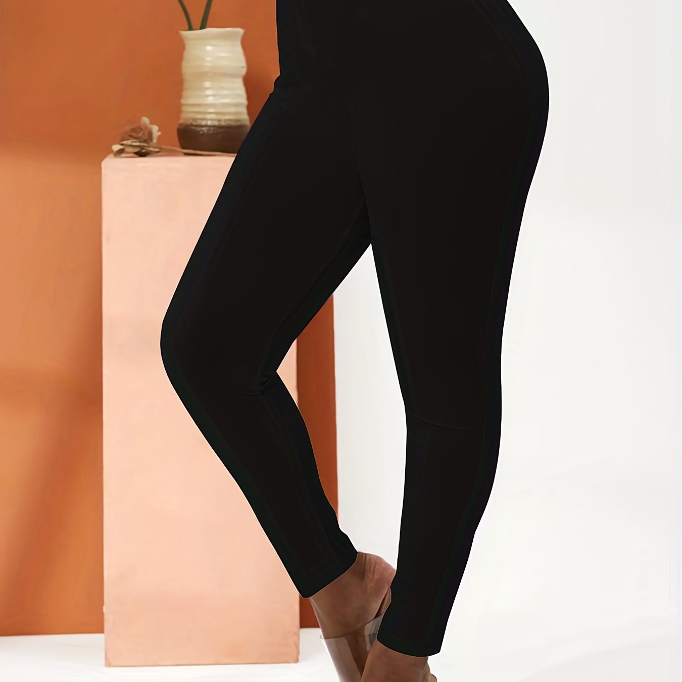 High Rise Elastic Skinny Pants Women's Plus Leggings