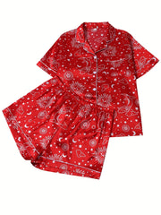 Women's Plus Moon & Star Print Pajama Set