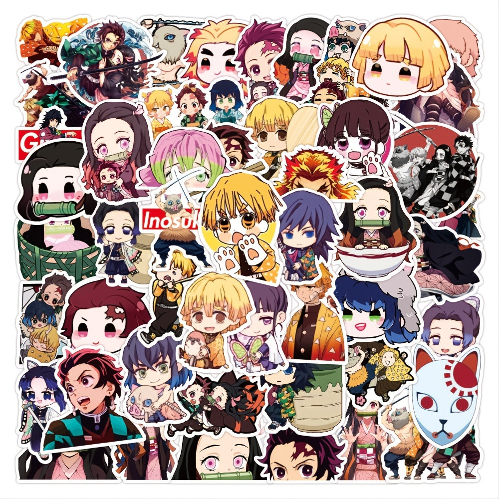 50pcs Anime Pvc Sticker Packs for Laptop Luggage Bottle