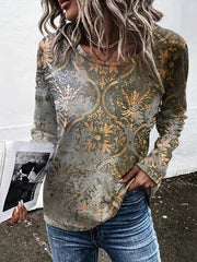 Crew Neck Sweatshirt All Over Print Women's Clothing