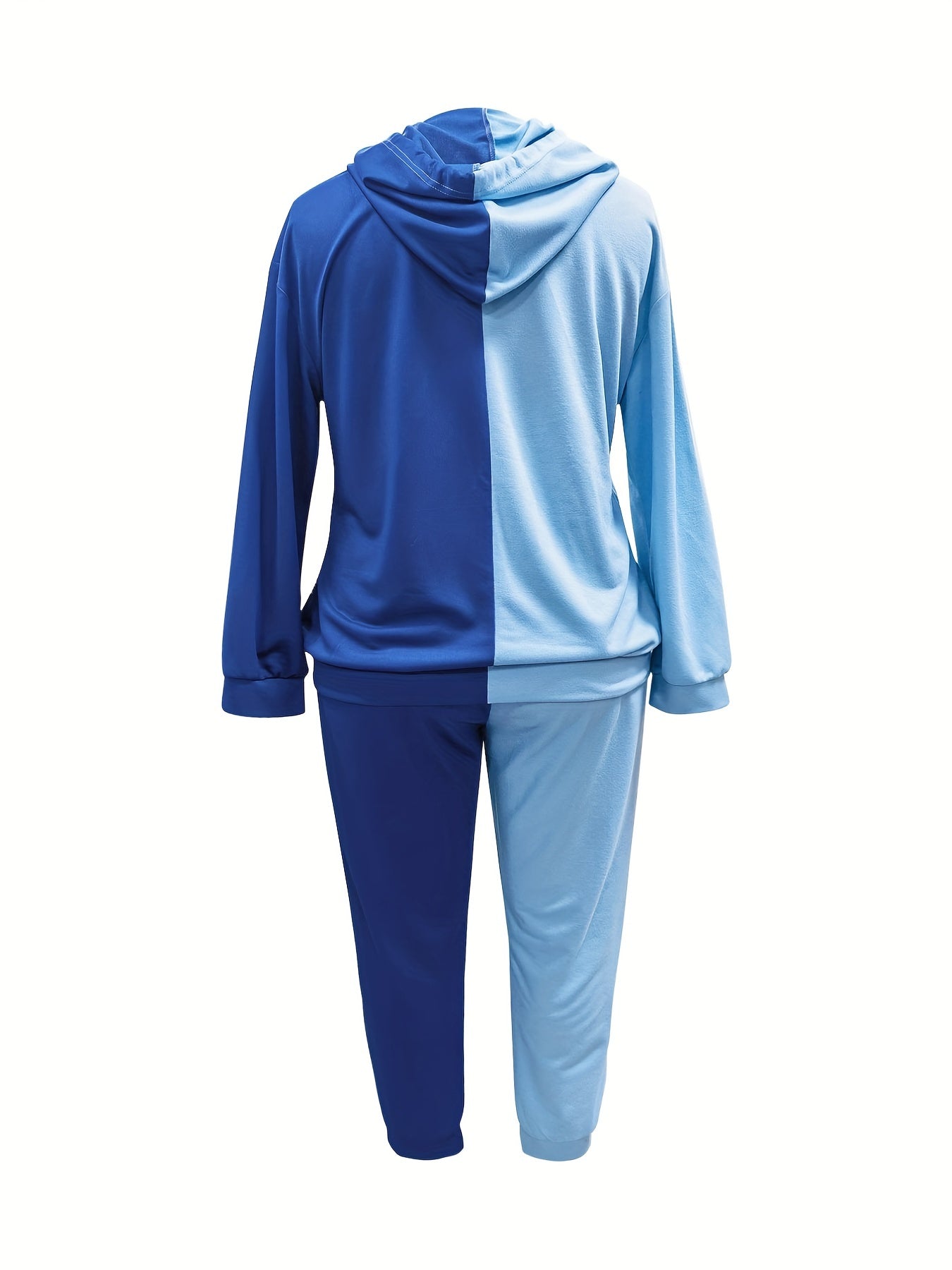Women's Plus Colorblock Hoodie & Pants Two Piece Set