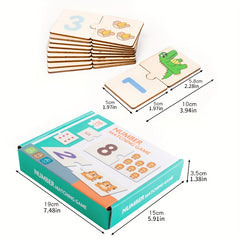 Wooden Number Matching Puzzle Early Learning Toy for Toddlers