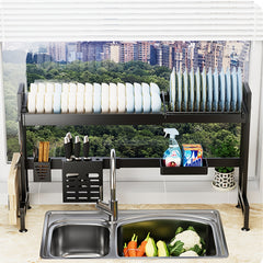 Over Sink Dish Drying Rack Kitchen Drainer Cup Holder Cutlery Rack