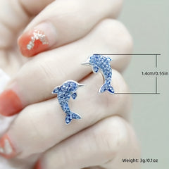 Cartoon Dolphin Stud Earrings for Girls
