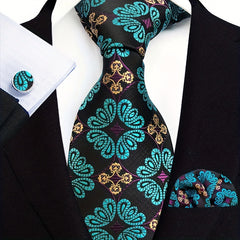 Men's Tie Pocket Square & Cufflinks Set