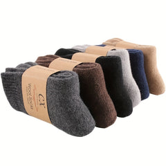 Thick Cotton Wool Mid-calf Socks with Wool Loops for Warmth
