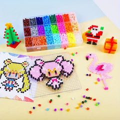 1000pcs 5mm Fuse Beads Kit 24 Colors Ironing Paper Pegboard Tweezers Art & Craft