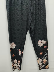 Quatrefoil & Floral Print Skinny Yoga Leggings