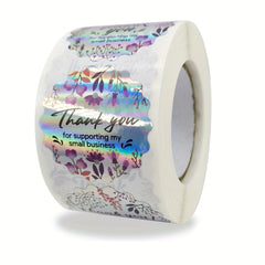 500pcs Rainbow Laser Thank You Commercial Adhesive Sticker Label