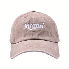 Mama Star Embroidery Distressed Sunscreen Baseball Cap