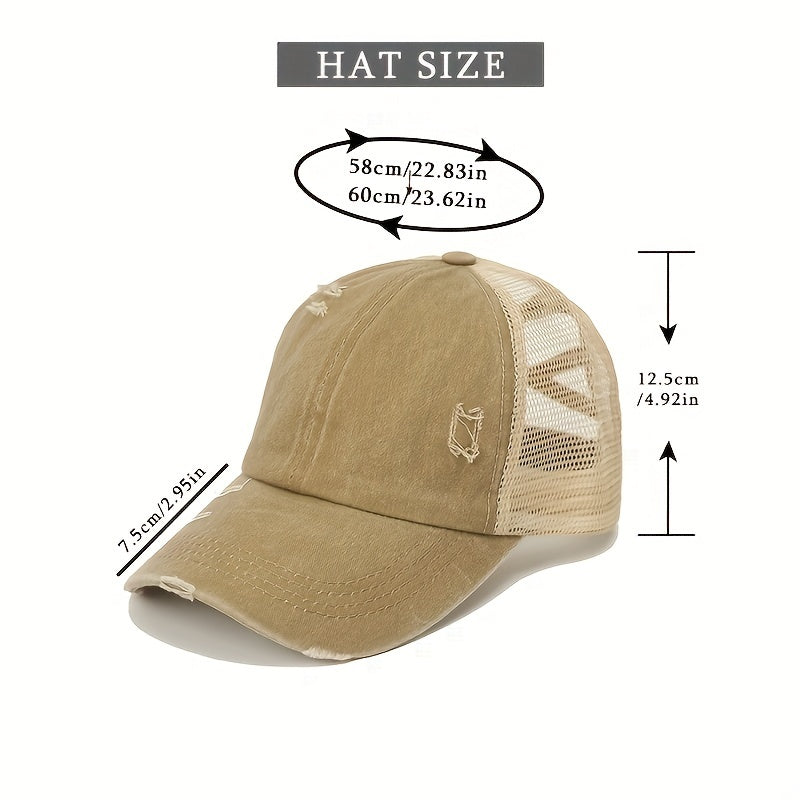 Adjustable Ponytail Trucker Hat Lightweight Sunscreen Golf Dad Hats For Women