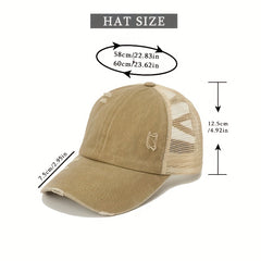 Adjustable Ponytail Trucker Hat Lightweight Sunscreen Golf Dad Hats For Women