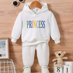 PRINCESS 2PCS Toddler Casual Outfit Long Sleeve Sweatshirt Set
