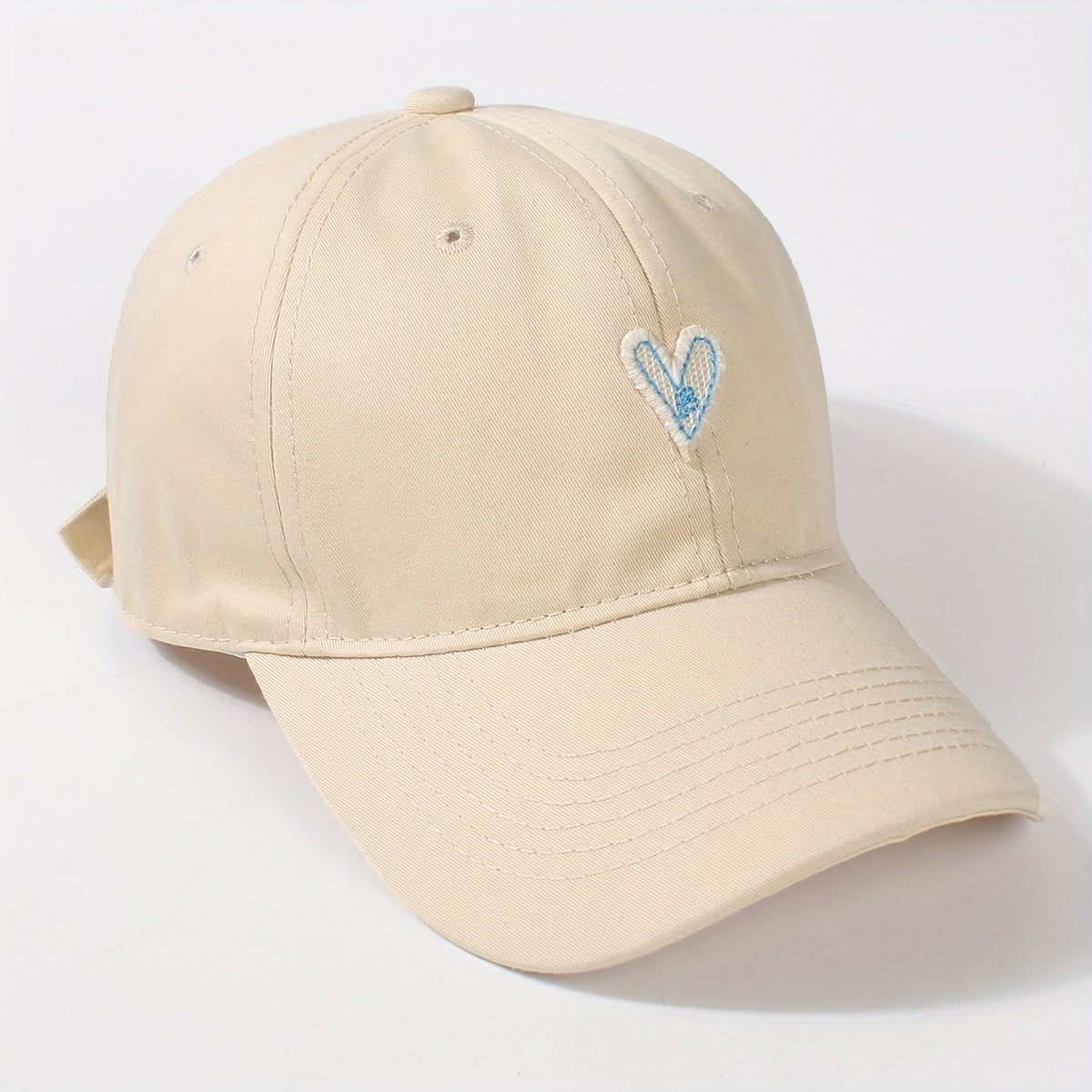 Heart Patch Couple Baseball Cap Solid Adjustable Sun Hat