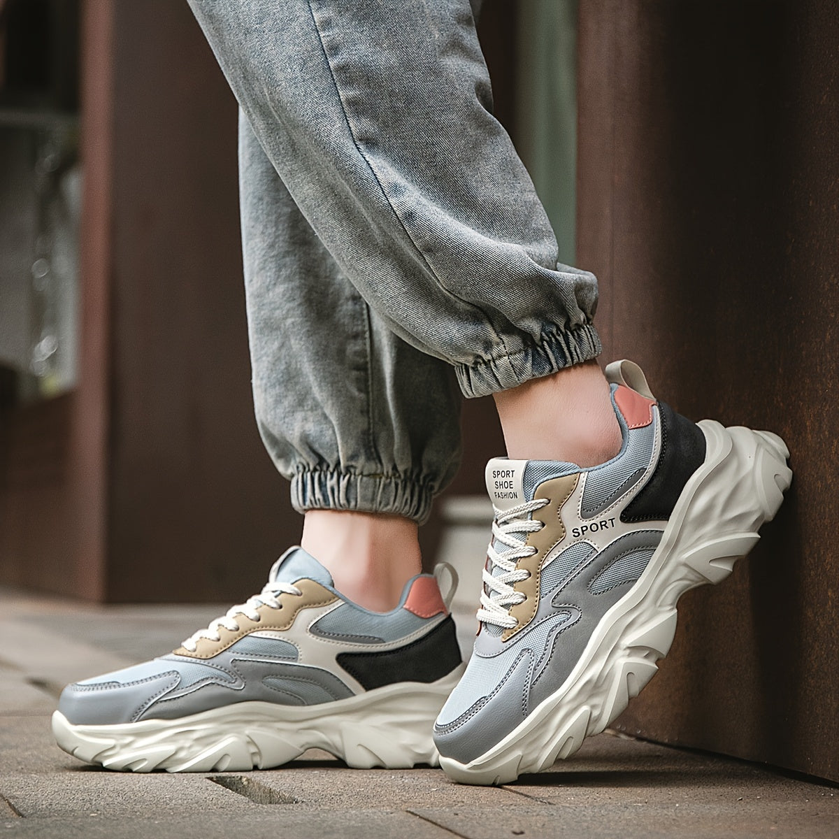 Men's Lace Up Road Running Shoes Lightweight Sport Shoes