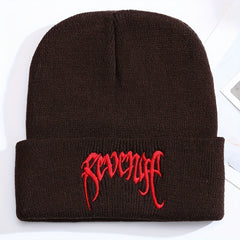 Men's Knit Beanie Hat Ski Cap Embroidered Warm Winter Hat