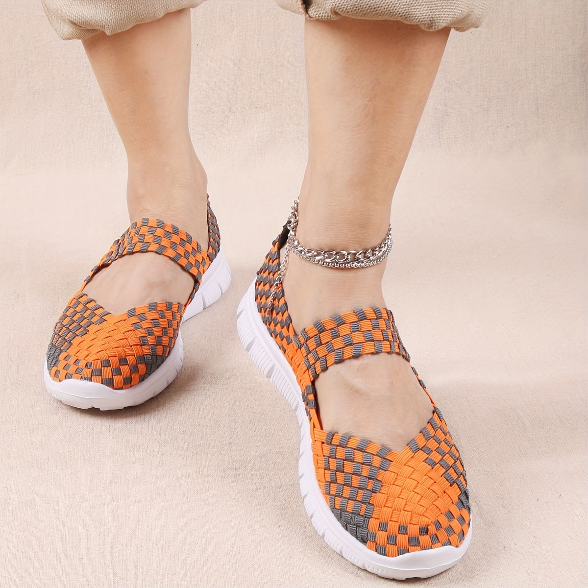 Braided Slip On Flatform Shoes Women's Casual Comfy Outdoor Versatile Shoes