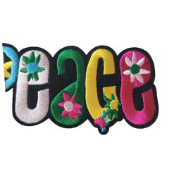1pc PEACE Letter Patches Embroidered Fabric Patch Iron On Sew On Clothing