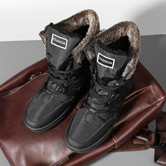 Men's High Top Snow Boots Winter Warm Fleece Non Slip Lace Up