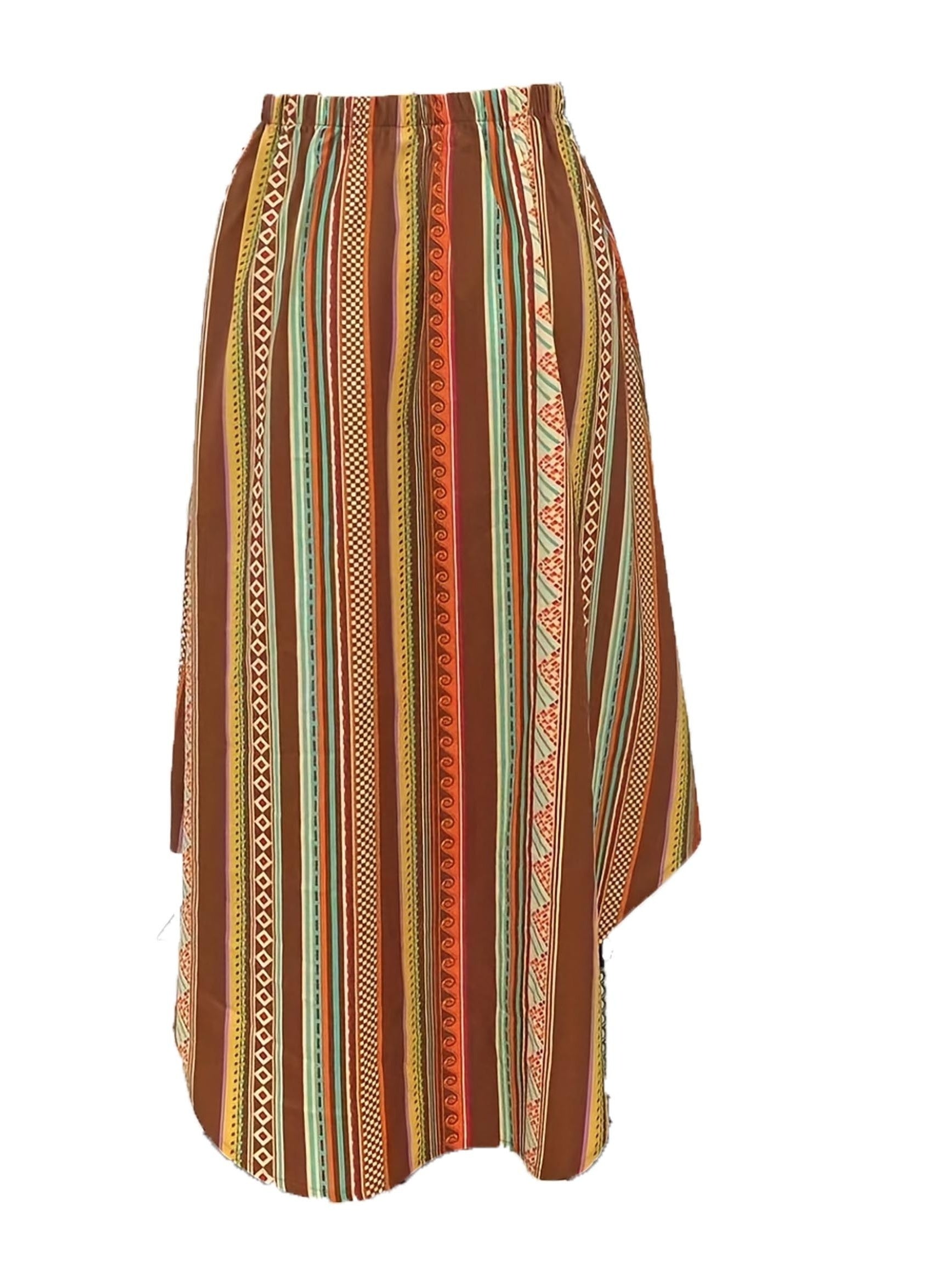 Geo Print Drawstring Skirt for Women
